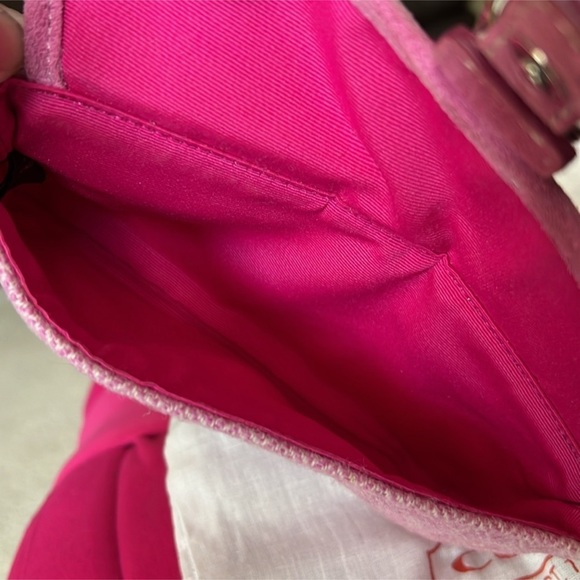 Pink Y2K Coach Tweed Herringbone Wristlet Clutch - Picture 9 of 9